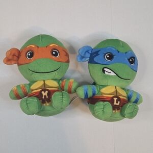 Nickelodeon Teenage Mutant Ninja Turtles Plush Set Leonardo & Michelangelo Chibi